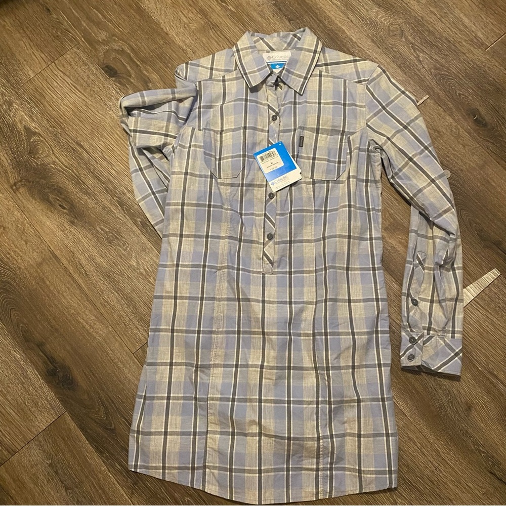 Columbia Sapphire Peak Long Sleeve Henley Shirt Dress Size M - Picture 12 of 12